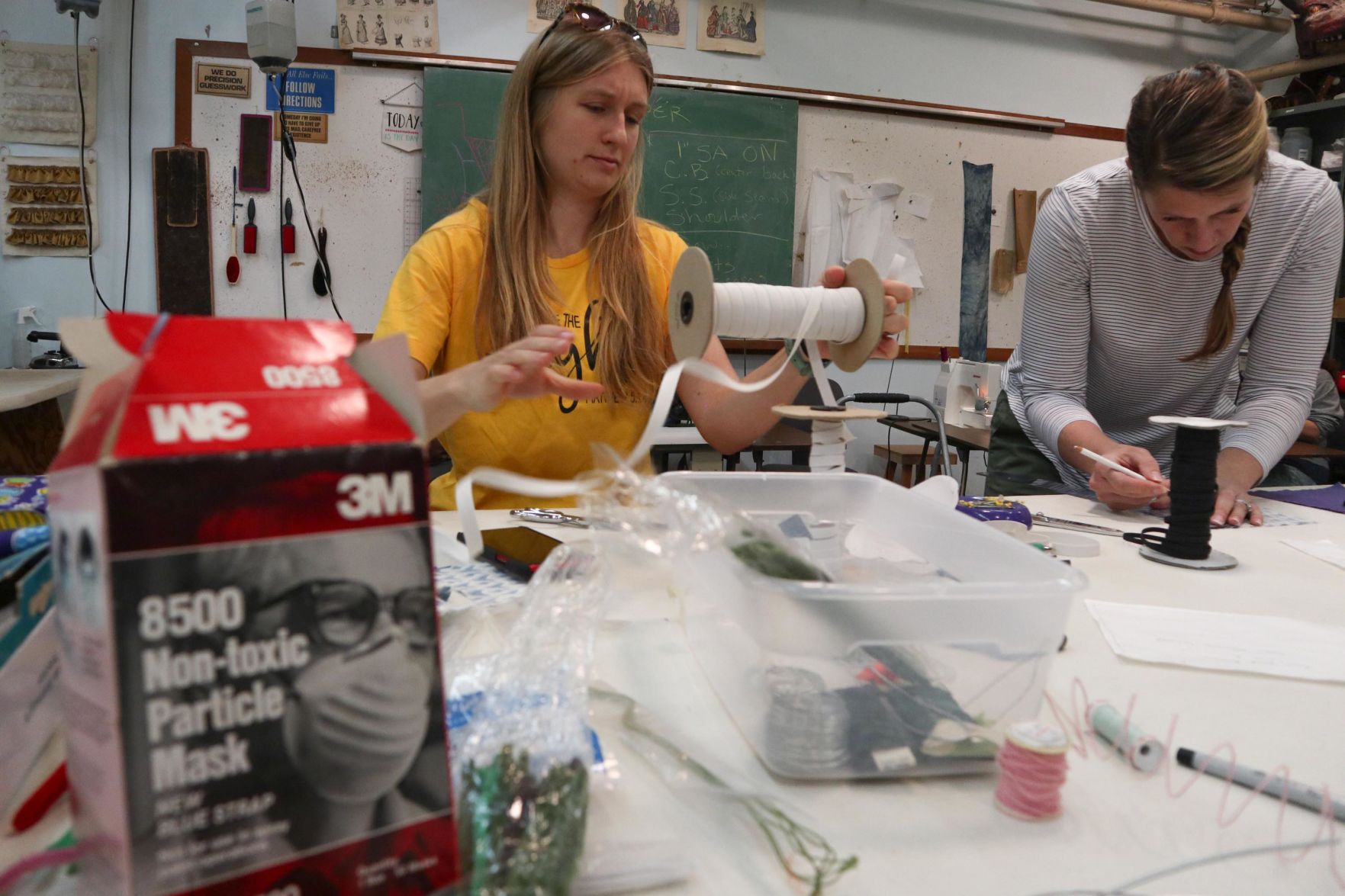 Kennedy Theatre students making masks